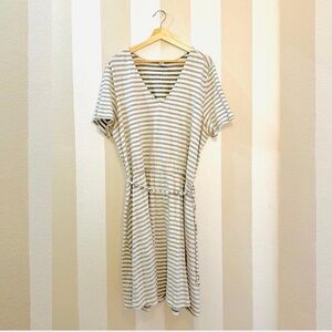 White and Dark grey striped dress, size 2XL